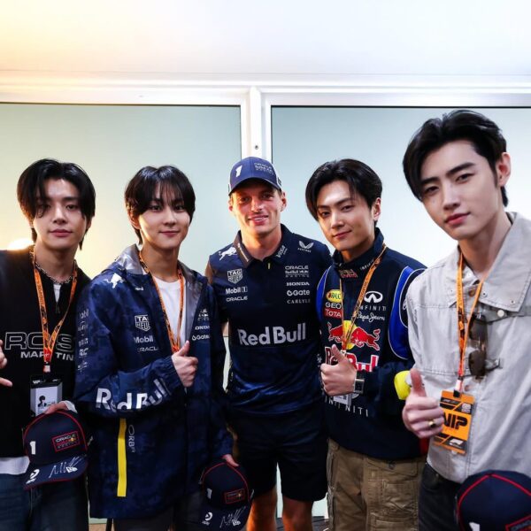 251002 redbullracing Instagram Update with Jungwon, Jay, Jake & Sunghoon with Max Verstappen