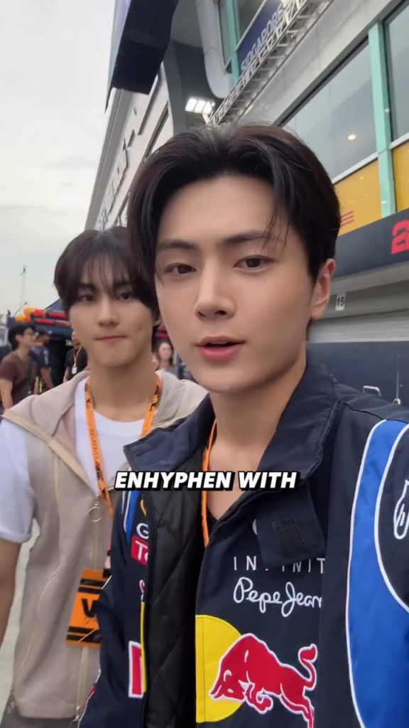 251002 redbullracing Instagram Reels update with Jungwon, Jay, Jake & Sunghoon
