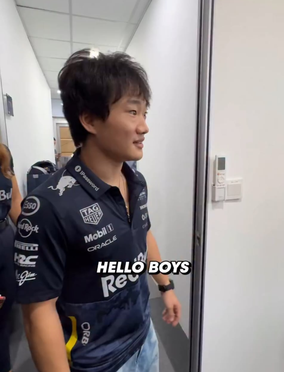 251006 redbullracing Instagram: Jungwon, Jake, Sunghoon, & Jay with Yuki Tsunoda