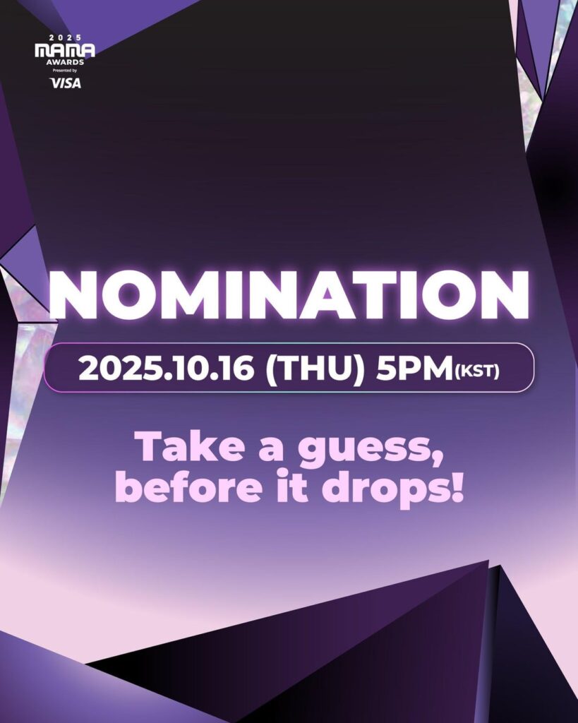 251014 2025 MAMA AWARDS Nomination and Fans’ Choice Category 1st vote on Oct 16