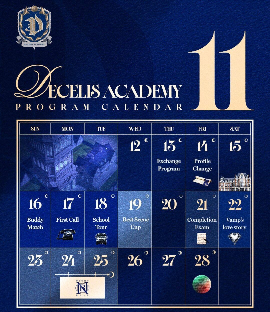 251115 DARK MOON VAMPS Twitter: Decelis Academy Schedule
