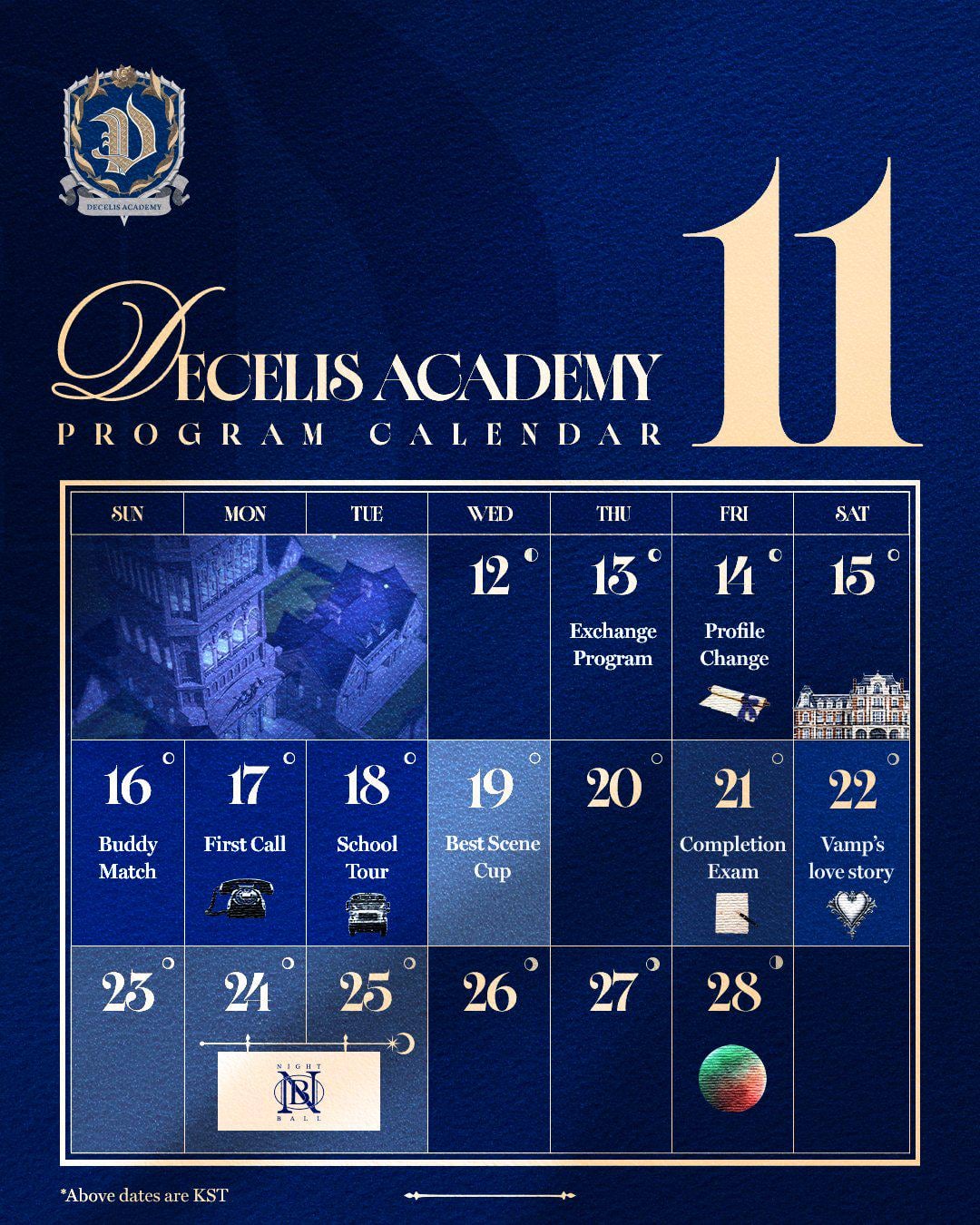 251115 DARK MOON VAMPS Twitter: Decelis Academy Schedule