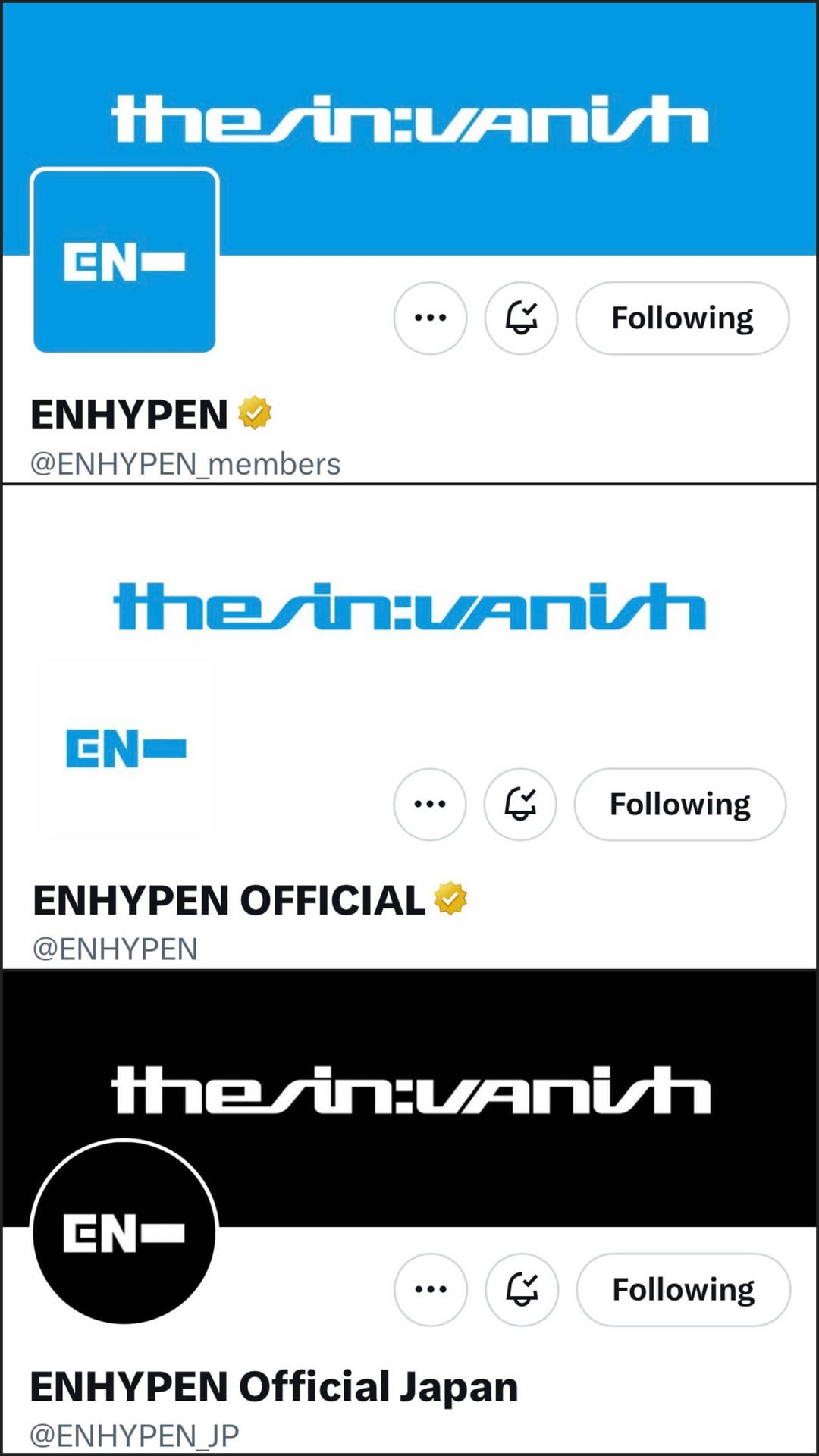 ENHYPEN SNS layouts have been updated for THE SIN: VANISH
