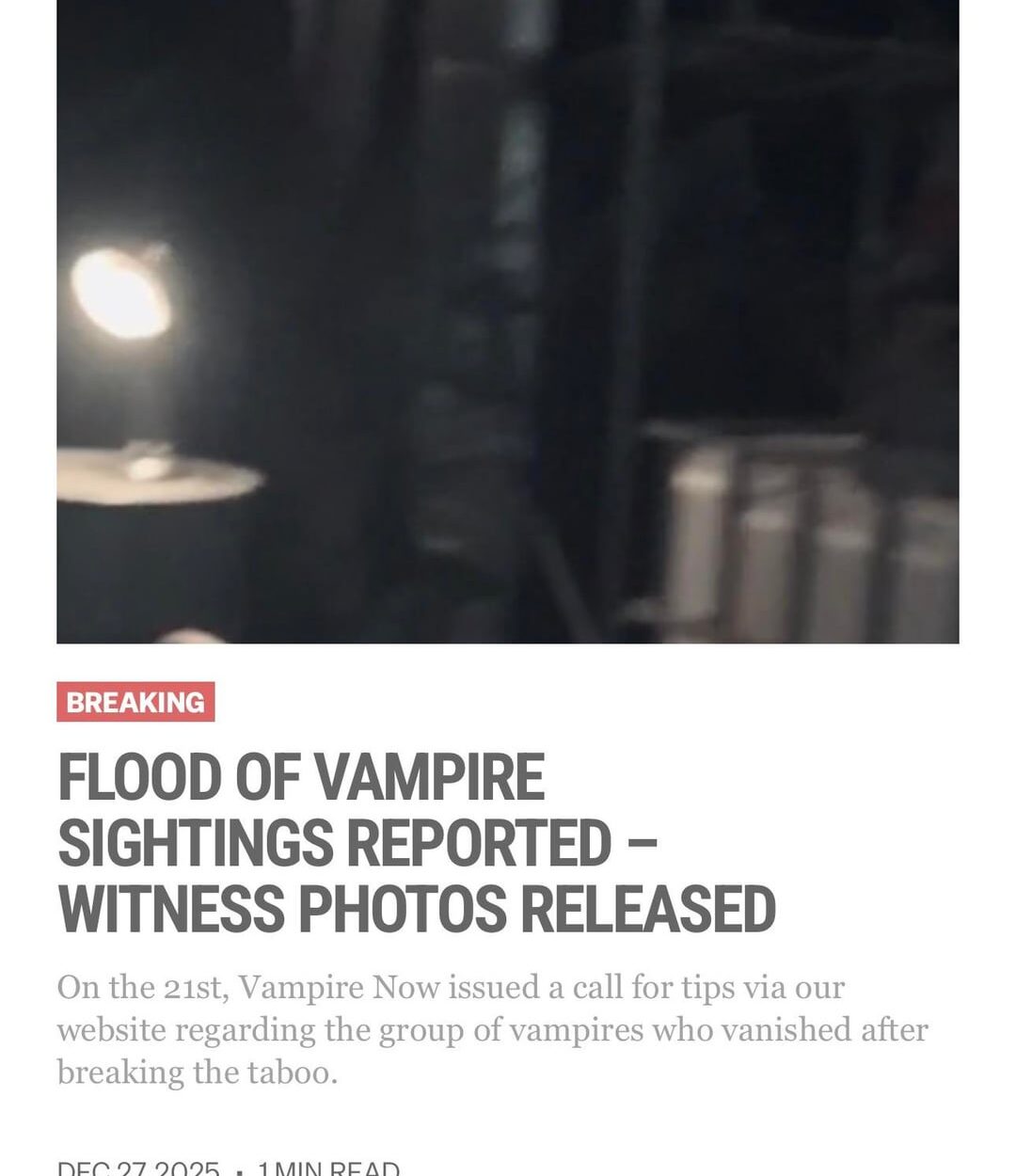 251227 Vampire Now added a new article to their website