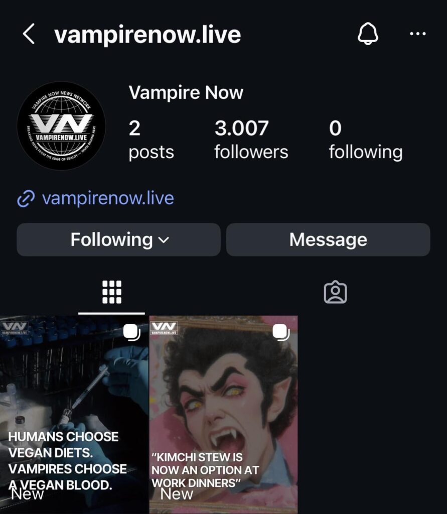 251217 Vampire Now has opened an Instagram account