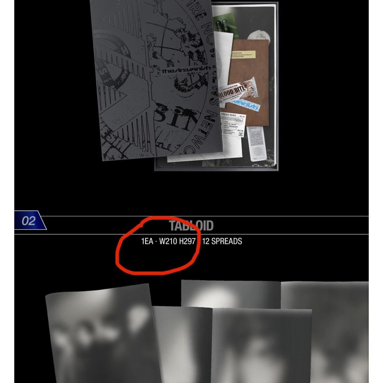 What unit of measurement do they use on the official album descriptions?