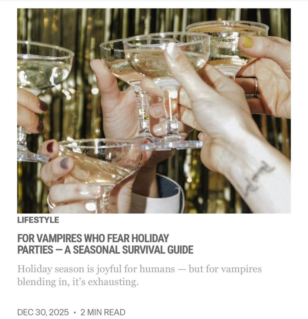 251230 Vampire Now added a new article to the lifestyle section of their website