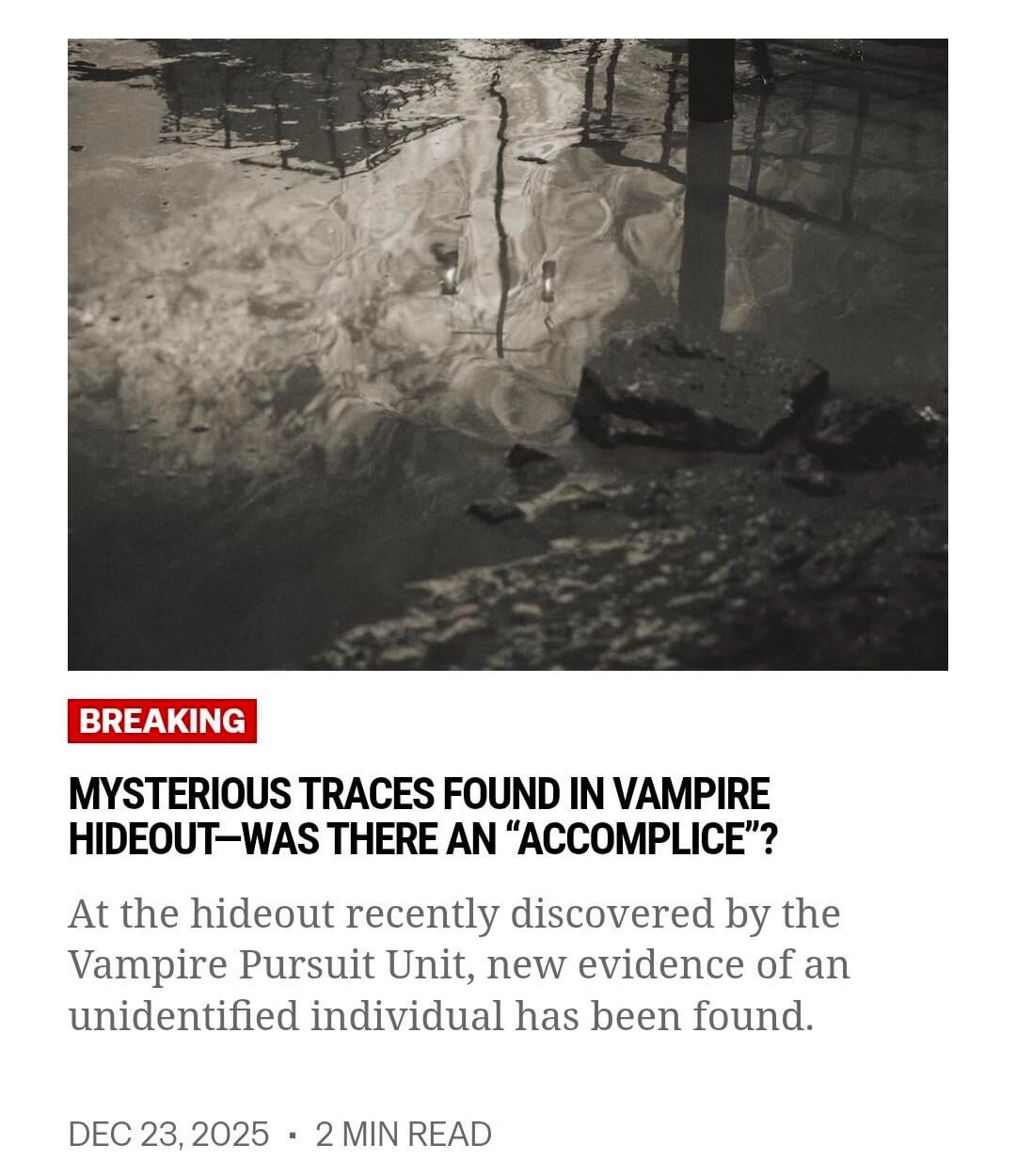 251223 VAMPIRE NOW Published 2 new articles