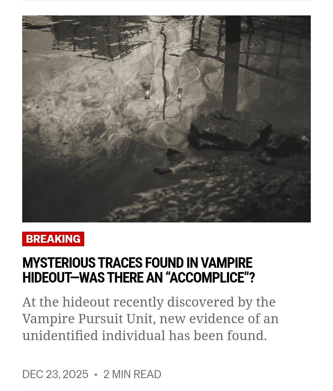 251223 VAMPIRE NOW Published 2 new articles