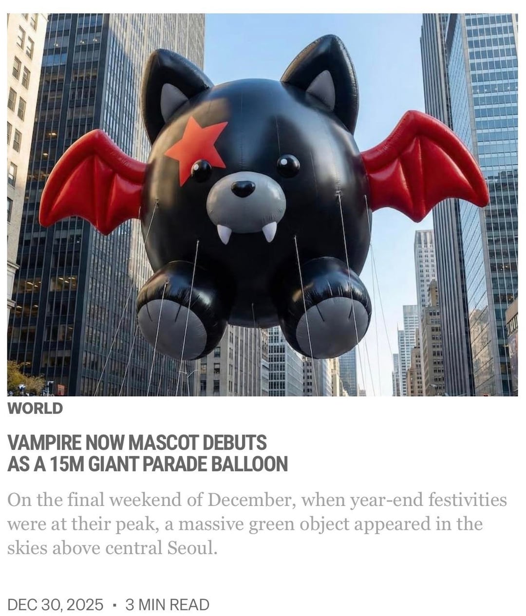 251230 Vampire Now added a new article to the world section of their website