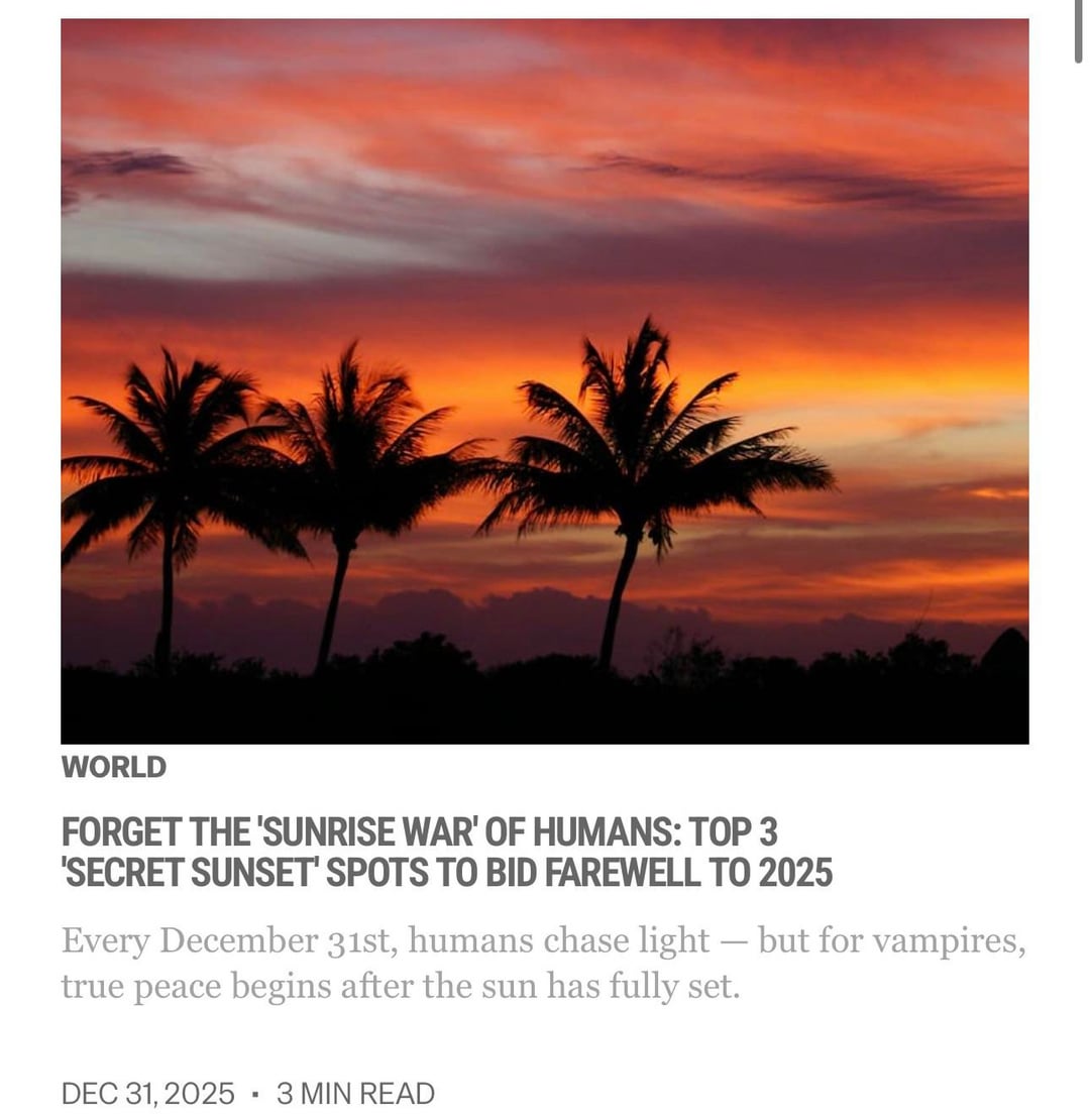 251231 Vampire Now added a new article to the world section of their website