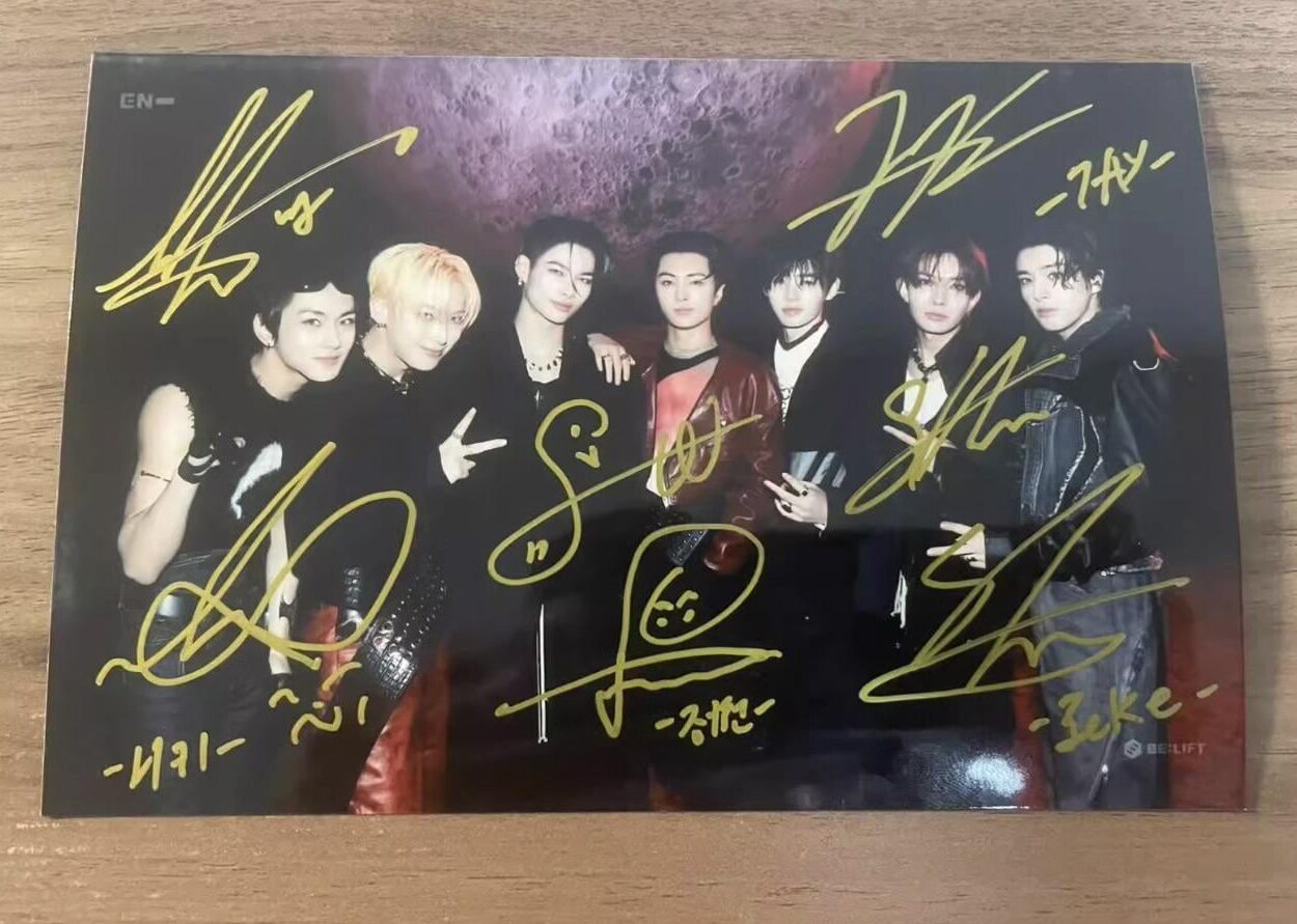 Looking to buy something from enhypen for a friend for her birthday with no idea of the group and saw this listing. Are any of these autographs authentic in any way?