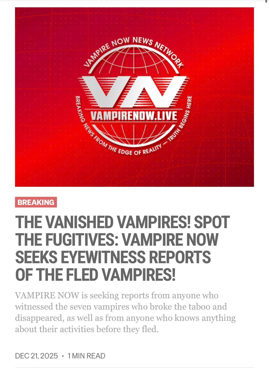 251221 Vampire Now added 2 new articles to their website