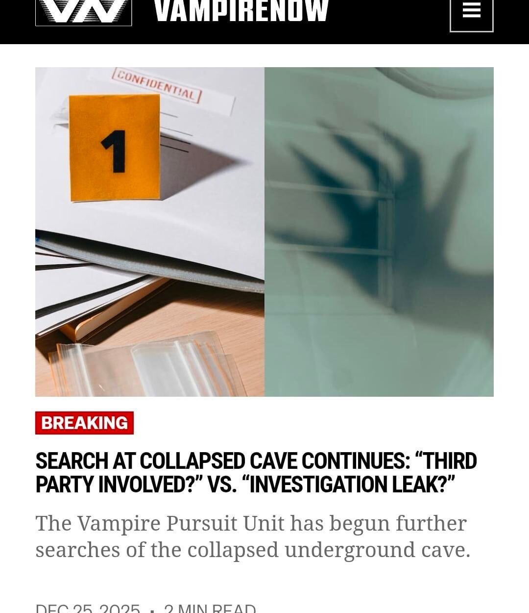 251225 VAMPIRE NOW Published 2 new Articles