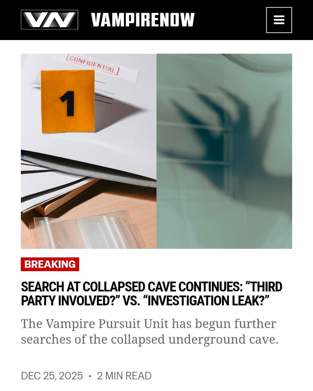 251225 VAMPIRE NOW Published 2 new Articles