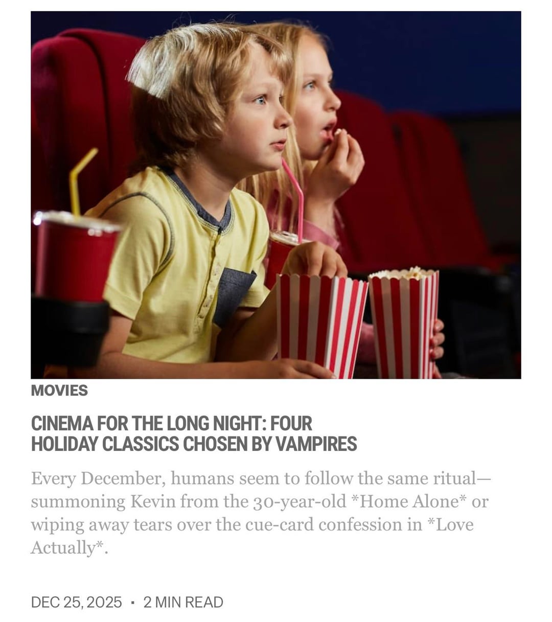 251225 Vampire Now added a new article to the lifestyle section of their website