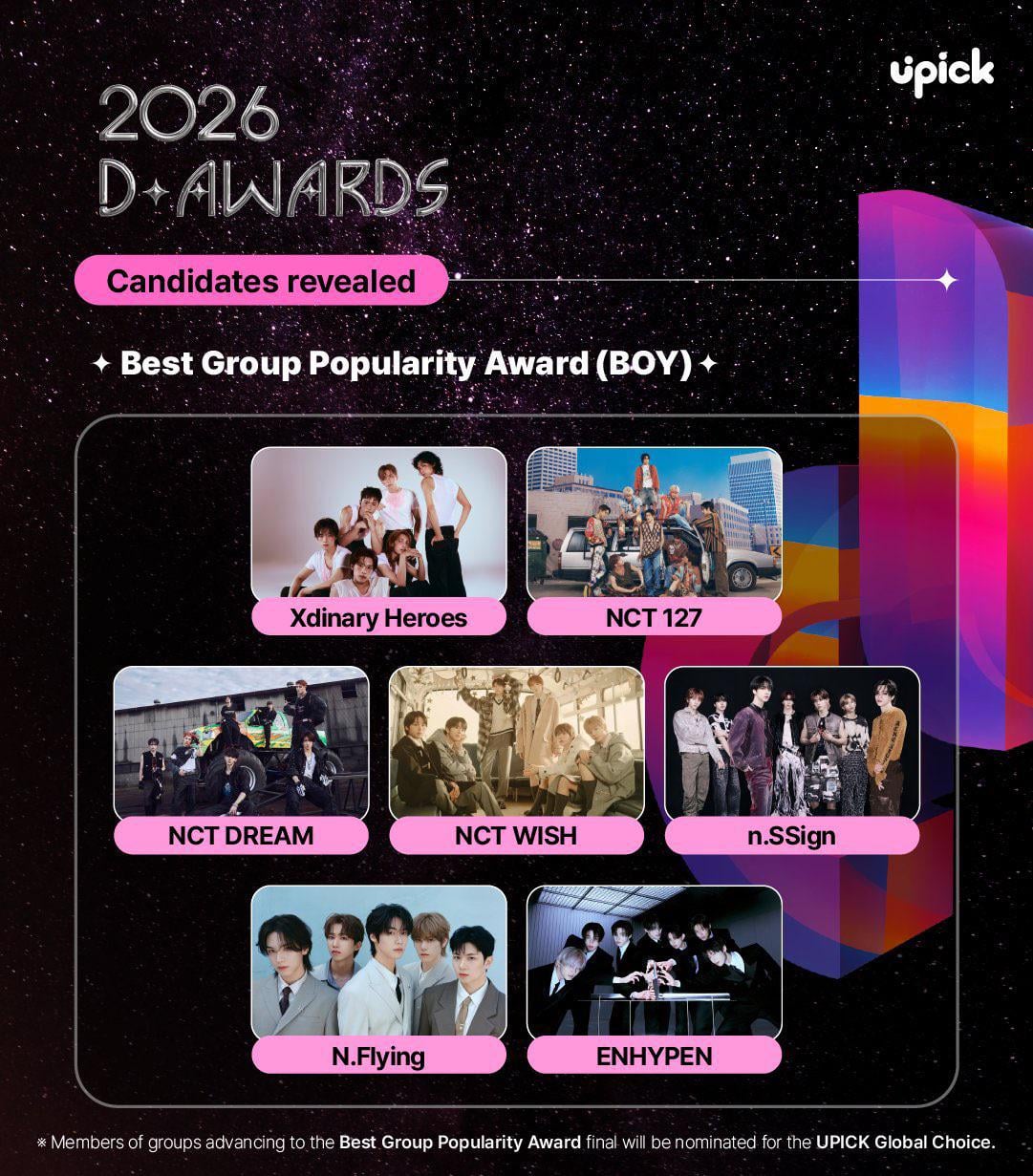 251218 ENHYPEN has been nominated for the Best Group Popularity Award at the 2026 D’AWARDS