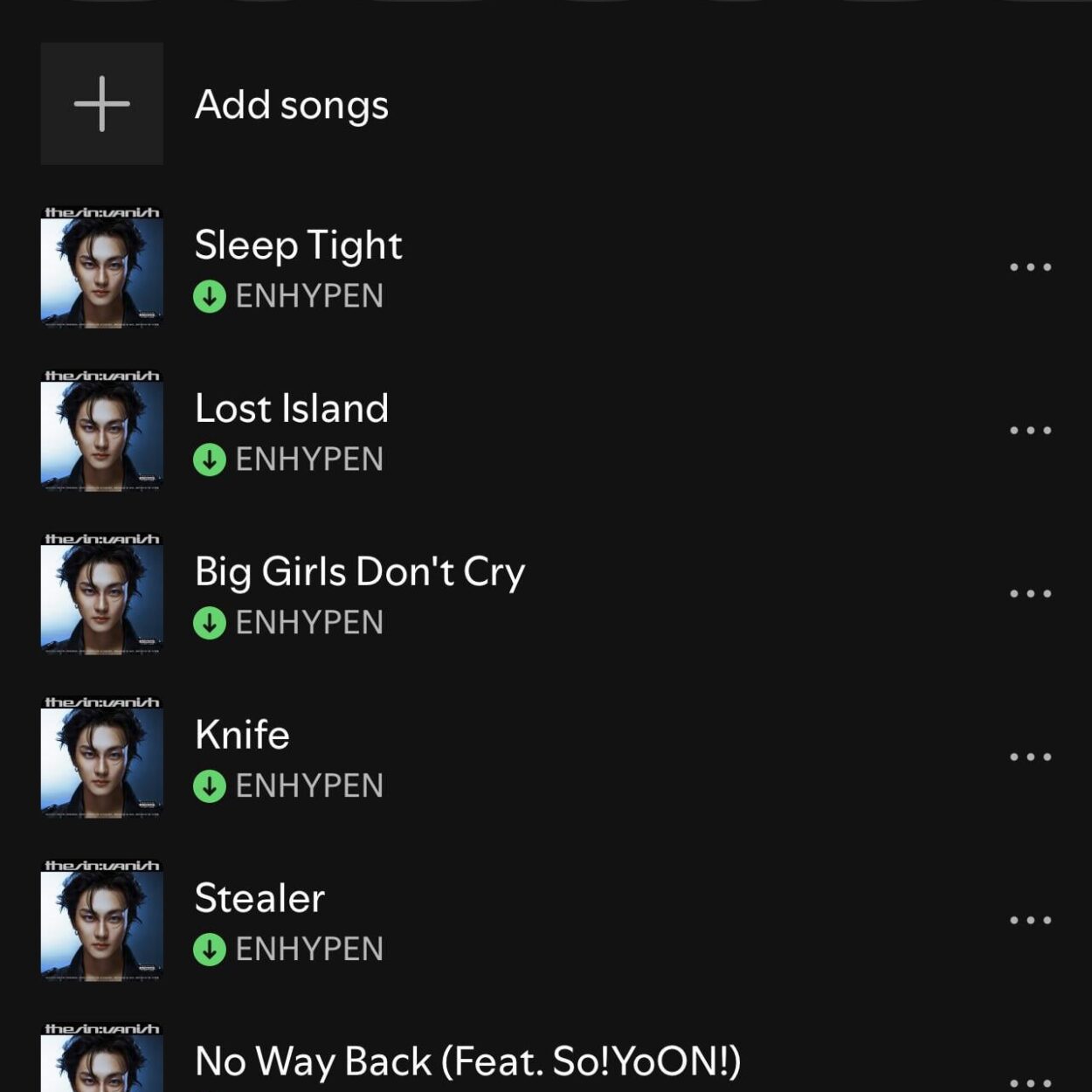 If I save all SIN VANISH songs from Jungwon’s Album vers. will it mess up streaming stats for enha?