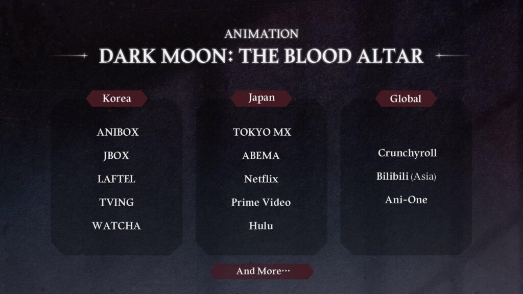 260109 <DARK MOON: THE BLOOD ALTAR> animated series premiere time and global streaming platforms