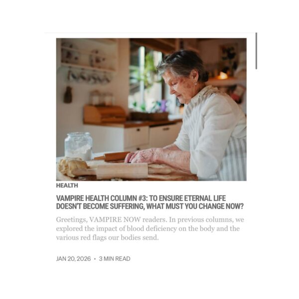 260120 Vampire Now added a new article to the Health section of their website