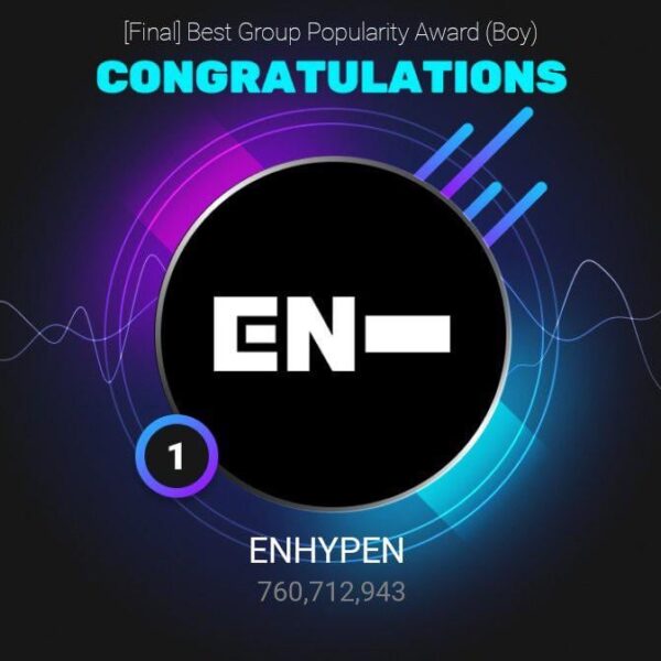 260128 The 2026 D Awards’ voting for ‘Best Group Popularity Award (Male)’ on UPICK has ended with ENHYPEN ranked #1