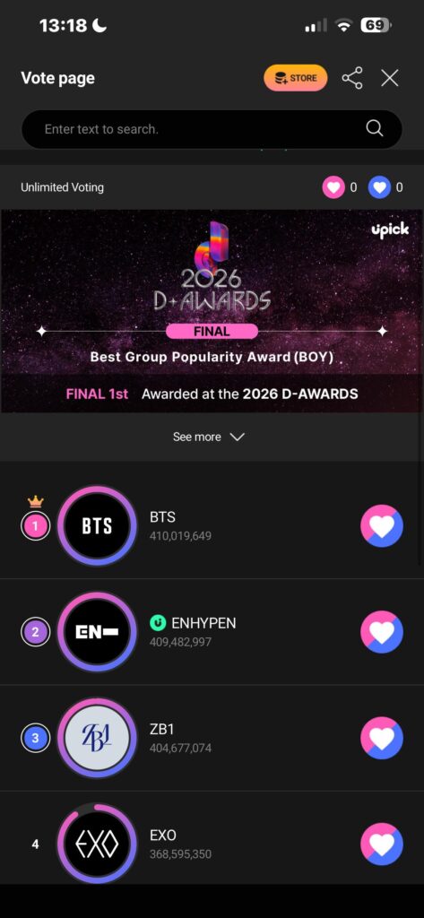 Keep voting enha on upick!!