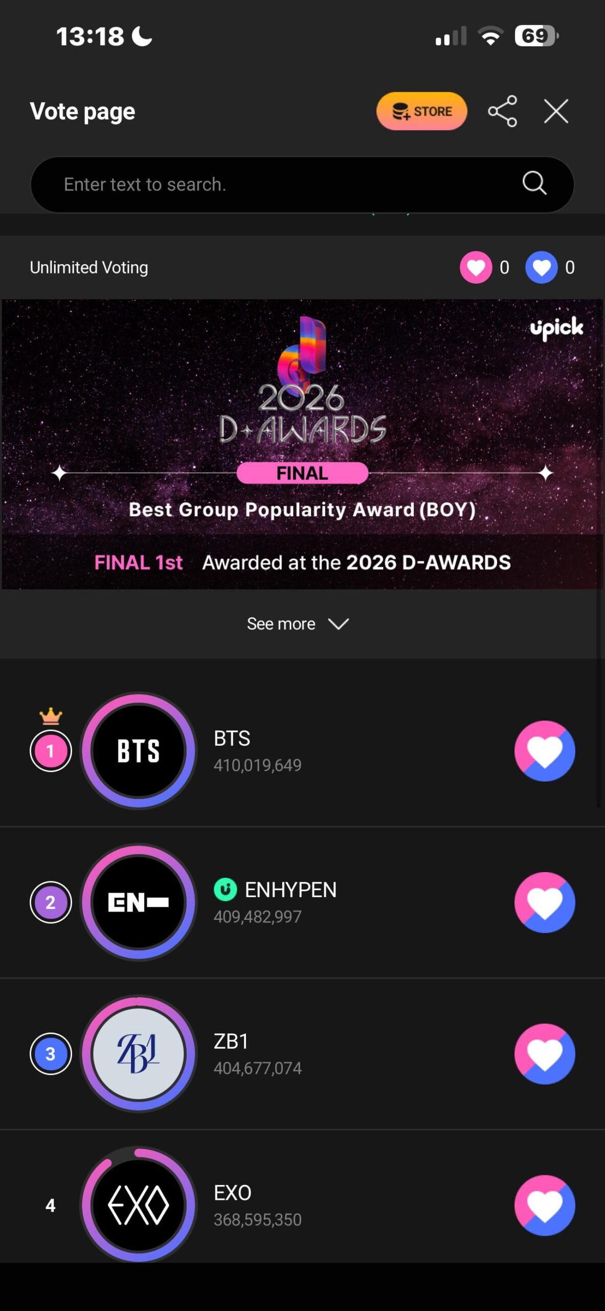 Keep voting enha on upick!!