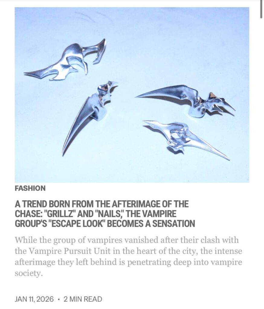 260111 Vampire Now added a new article to the Fashion section of their website