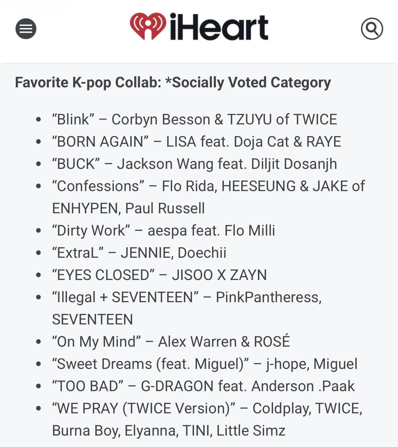 260108 “Confessions” Flo Rida, HEESEUNG & JAKE of ENHYPEN, Paul Russell is nominated for Favourite K-pop Collab at iHeartRadio Music Awards 2026