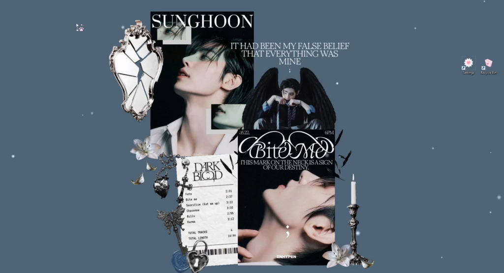 I made a Sunghoon wallpaper inspired by Dark Blood (or at least tried to)!