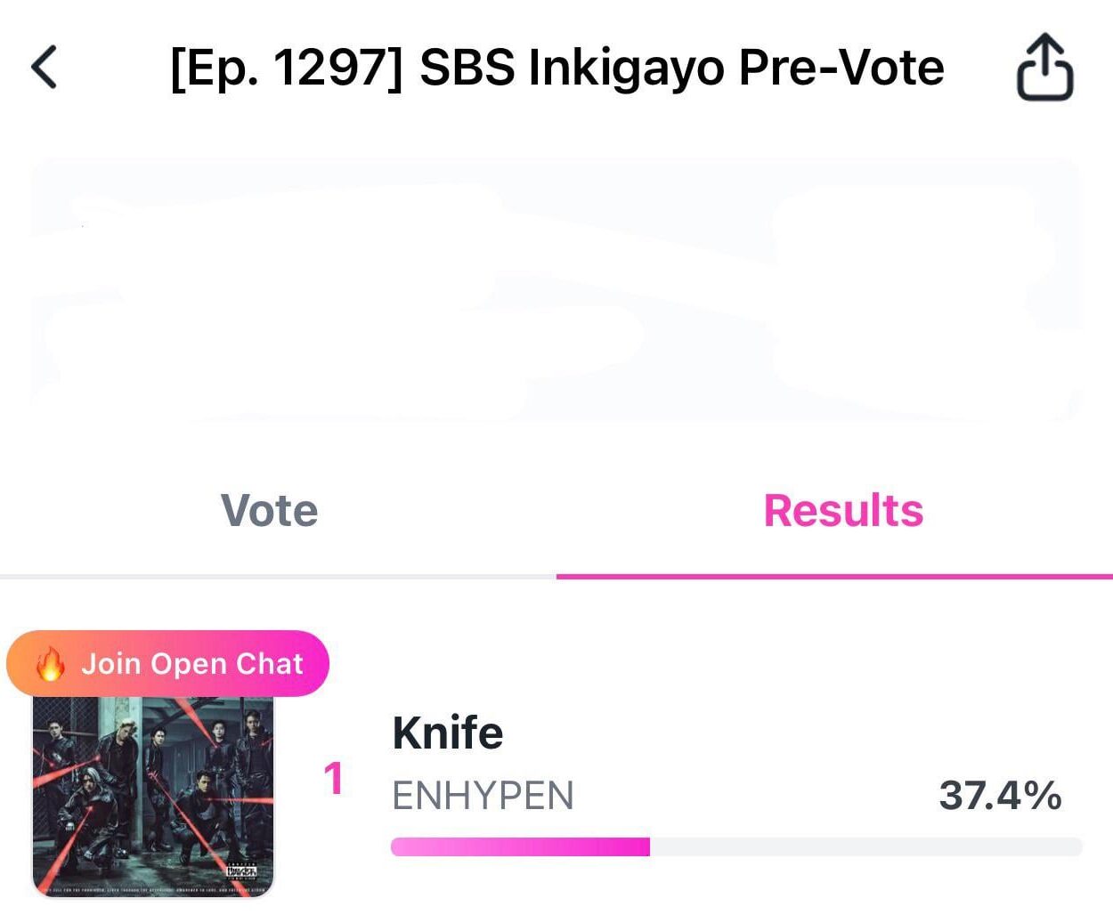 260119 PRE-VOTE for KNIFE on Inkigayo is now open on LiNC until January 23, 11:59pm KST