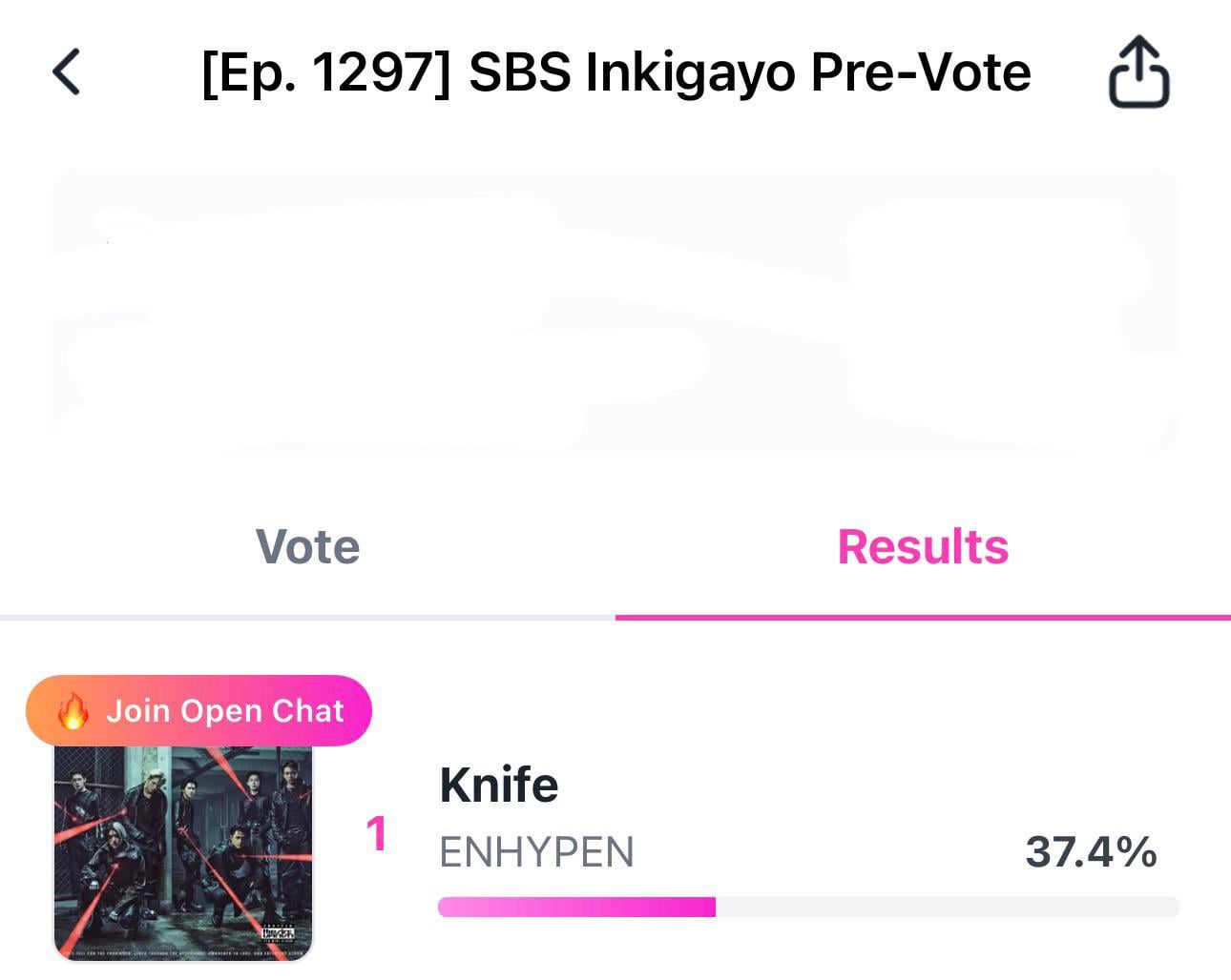 260119 PRE-VOTE for KNIFE on Inkigayo is now open on LiNC until January 23, 11:59pm KST