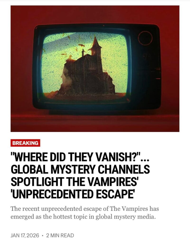 260117 Vampire Now added a new article to the Breaking section of their website