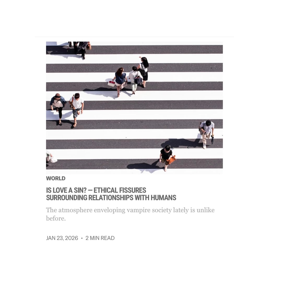 260123 Vampire Now added a new article to the World section of their website