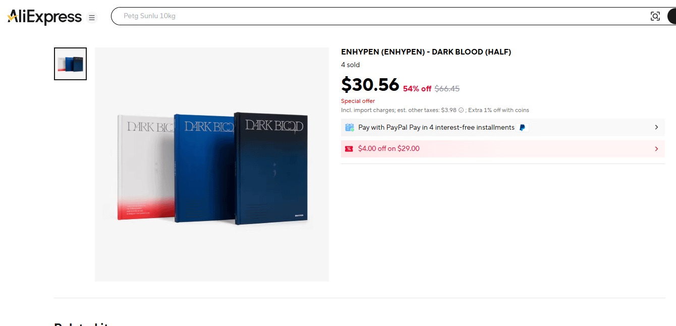 Aliexpress is selling Enhypen's album lmo