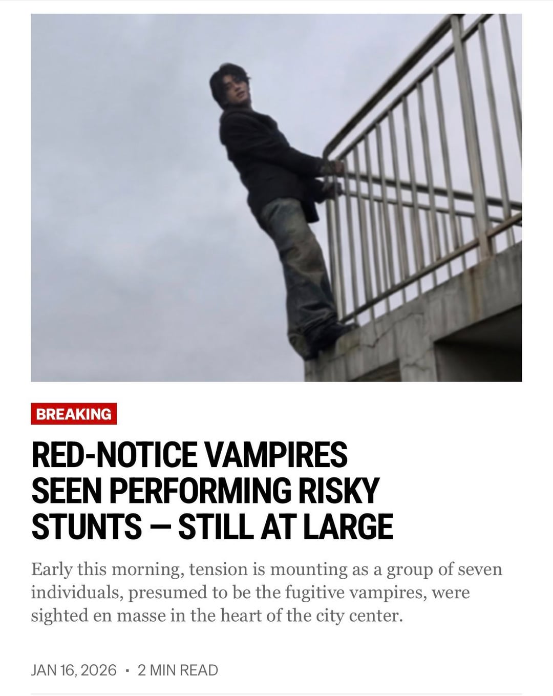 260116 Vampire Now added a new article to the Breaking section of their website