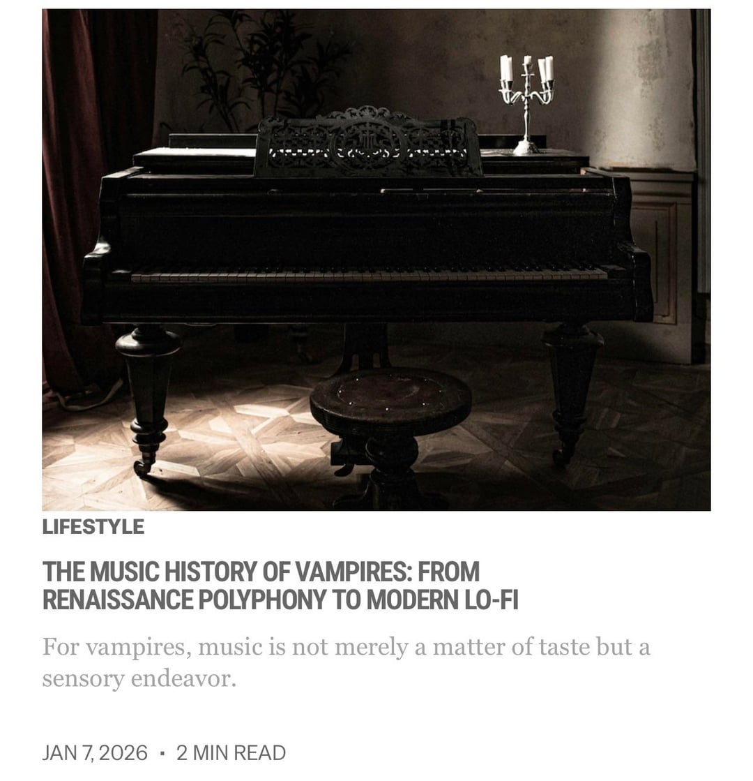 260107 Vampire Now added a new article to the Lifestyle section of their website