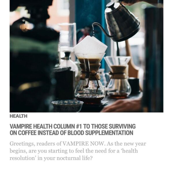 260105 Vampire Now added a new article to the Health section of their website