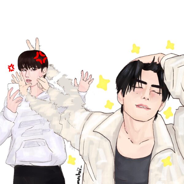 Sunghoon and Sunoo fanart in Jujutsu Kaisen style