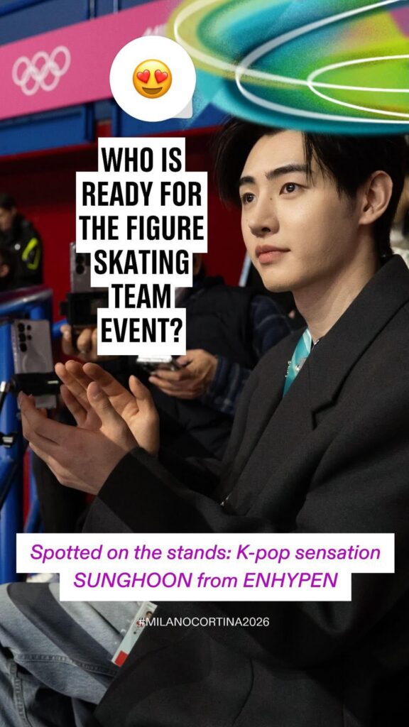 260208 Olympic Instagram Story update with Sunghoon @ Milano Cortina 2026 Winter Olympics | Figure Skating Team Event - Men Single Skating SP