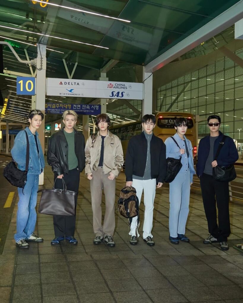 260205 ENHYPEN (minus Sunghoon) heading to Taipei for the grand opening event of the Prada store at Breeze Nan Shan [Airport Media Photos]