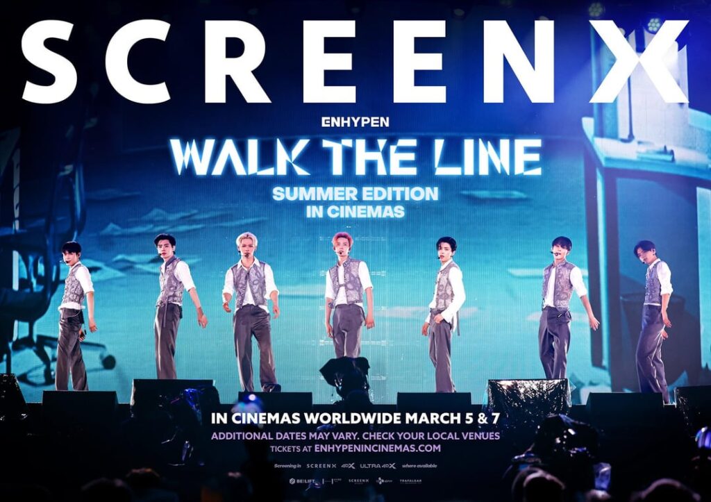 260210 Twitter/X: ENHYPEN OFFICIAL @ ENHYPEN [WALK THE LINE SUMMER EDITION] IN CINEMAS SCREENX Poster