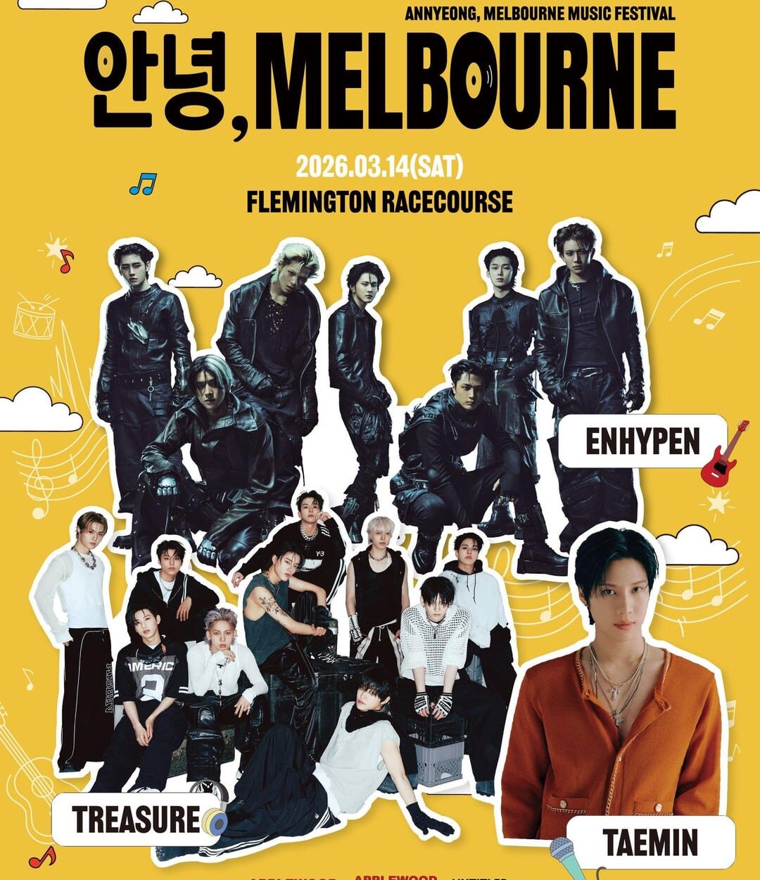 260309 2026 [안녕, 𝗠𝗘𝗟𝗕𝗢𝗨𝗥𝗡𝗘] Music Festival: Timetable, Site Map, Prohibited Items & Patron Information