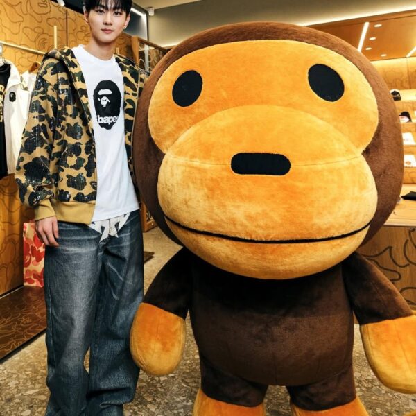 260305 bape.korea Instagram update with Jungwon @ BAPE's Flagship Store Opening in Gangnam
