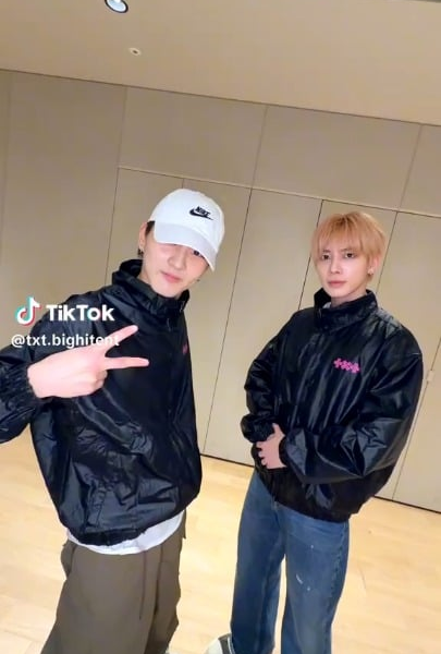 260419 TXT Tiktok: Taehyun with Jungwon @ Stick With You