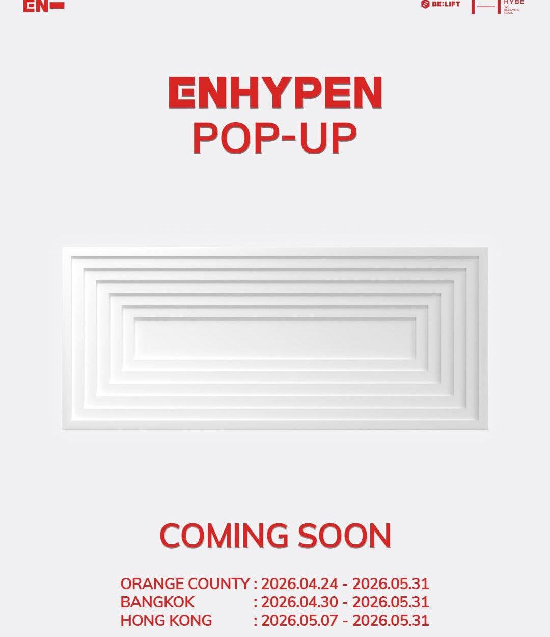 260417 Enhypen Pop-Up in Orange County, Bangkok, and Hong Kong Coming Soon
