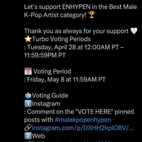 260428 ENHYPEN OFFICIAL Twitter: AMAs Turbo Voting Day