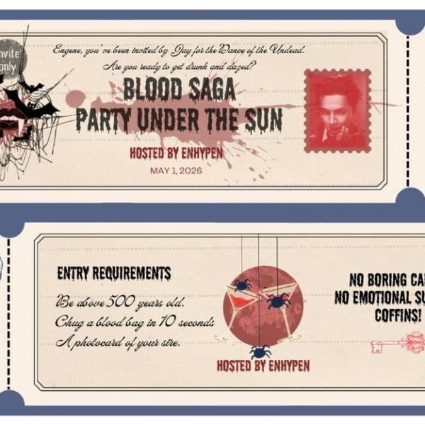 ENHYPEN Blood Saga Tour Themed Invitations