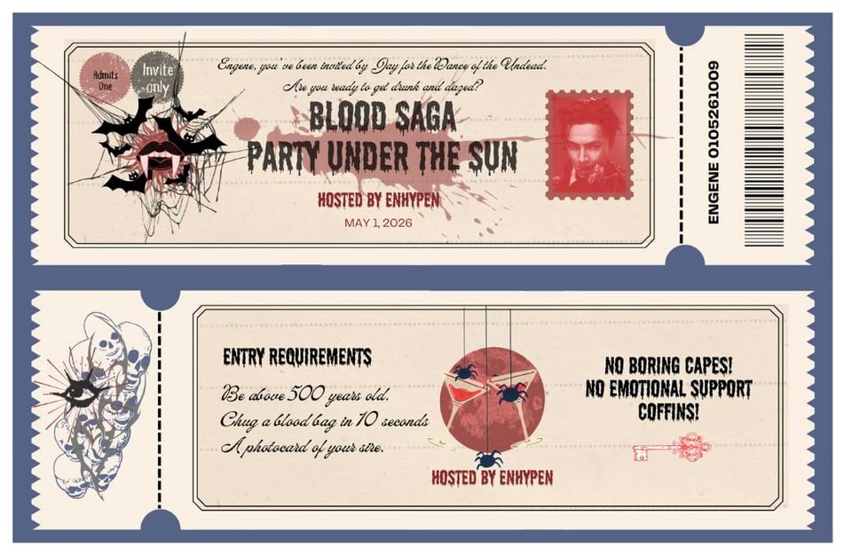 ENHYPEN Blood Saga Tour Themed Invitations