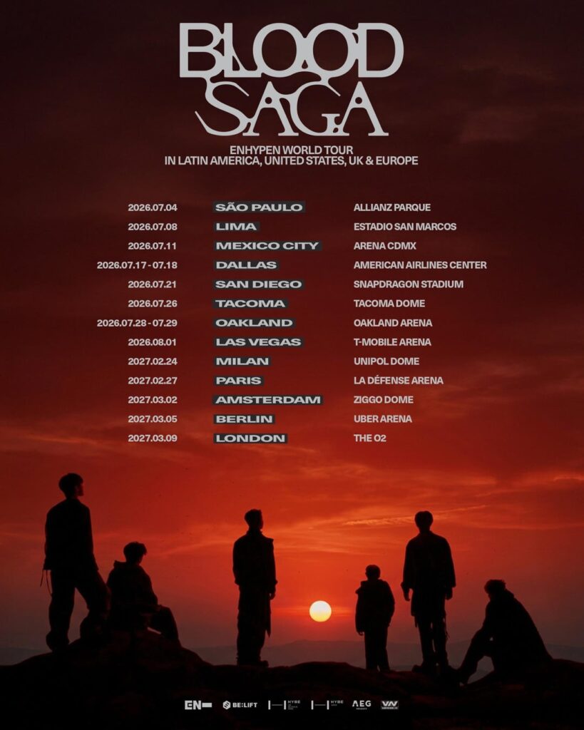260415 [NOTICE] ENHYPEN WORLD TOUR 'BLOOD SAGA' IN LATIN AMERICA, UNITED STATES, UK & EUROPE Ticket Information